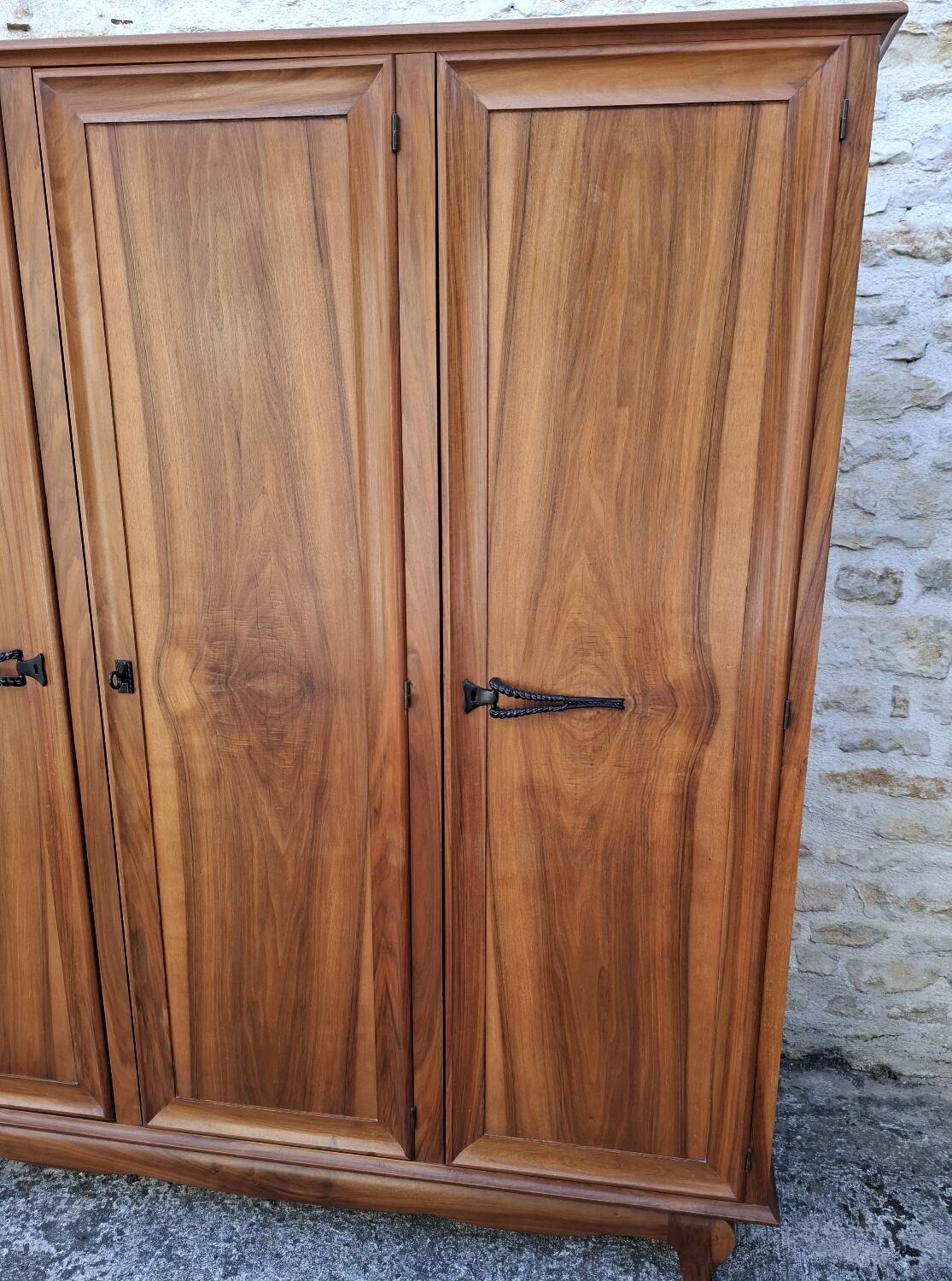 3-door walnut wardrobe
