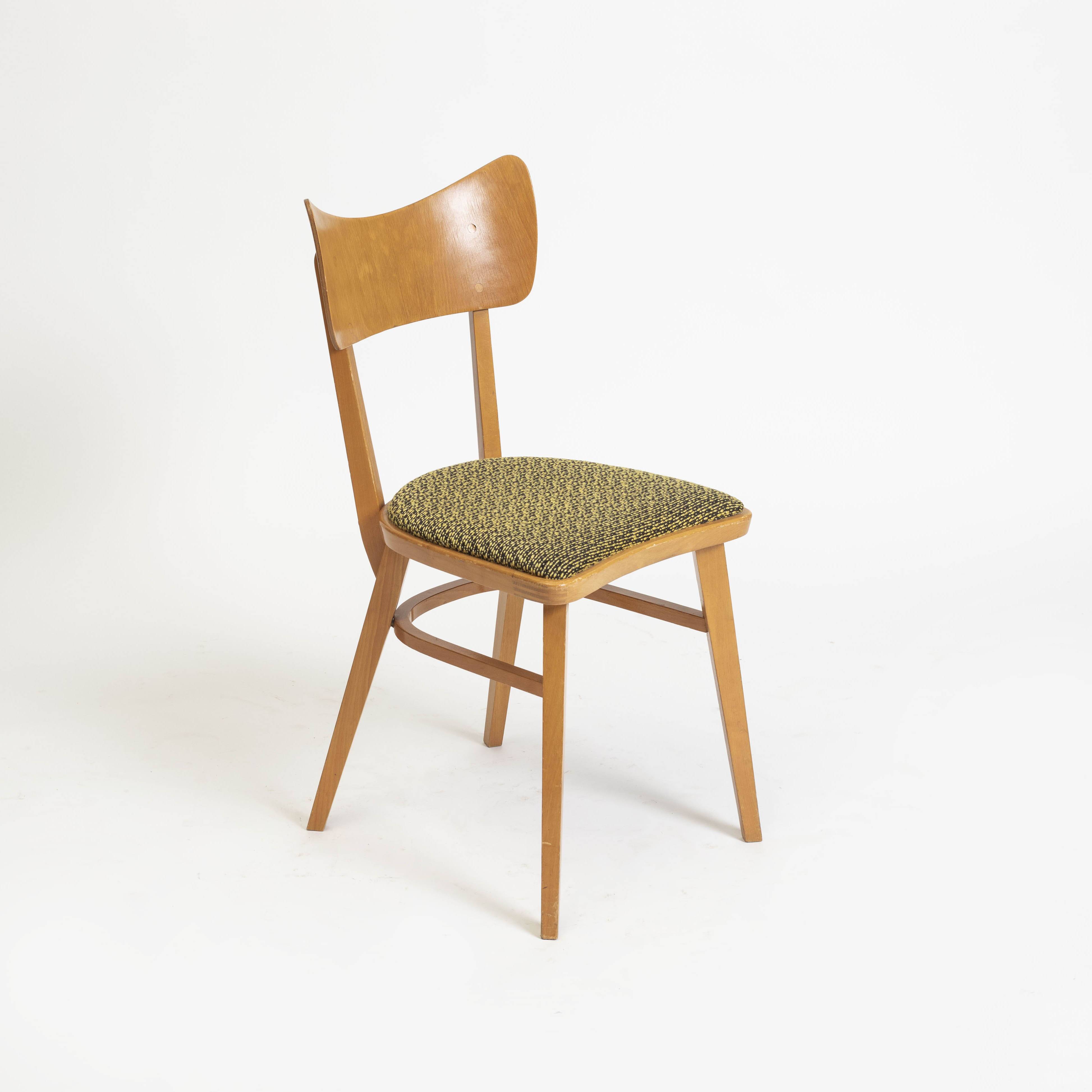 Set of 4 mid-century dining chairs from Cesky Nabytek, Czechoslovakia, 1960
