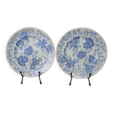 2 Terre de Fer dessert plates "Flora" model Creil Montereau