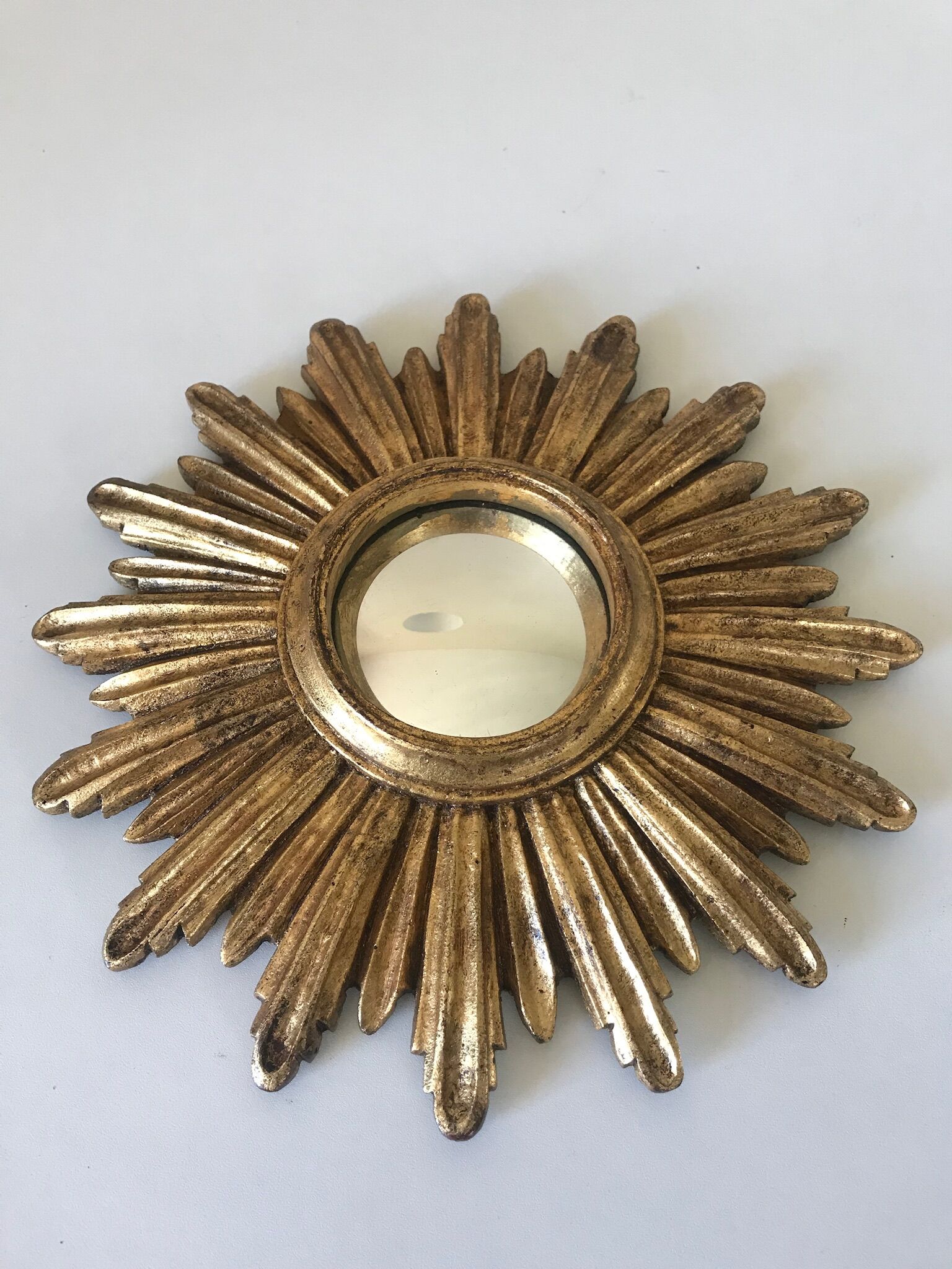 Sun mirror with domed mirror 1960  - 26x26cm
