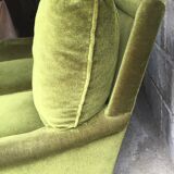 Vintage green velvet sofa