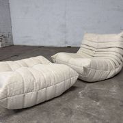 Ligne Roset Togo 1-seater in pouf in Beige Corduroy 10/10