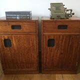 Pair of Iroko Science Lab Cupboards from 1950