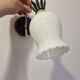 Duo appliques en opaline laiton finition noir