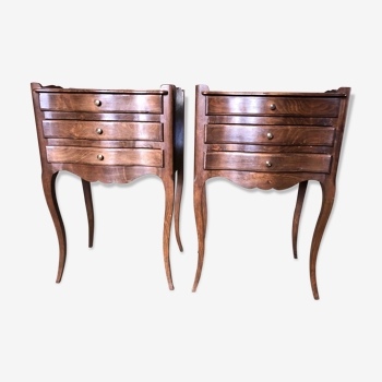 Lot de 2 tables de chevet style Louis XV