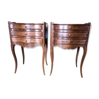 Lot de 2 tables de chevet style Louis XV