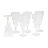 Set 6 crystal flutes of Baccarat