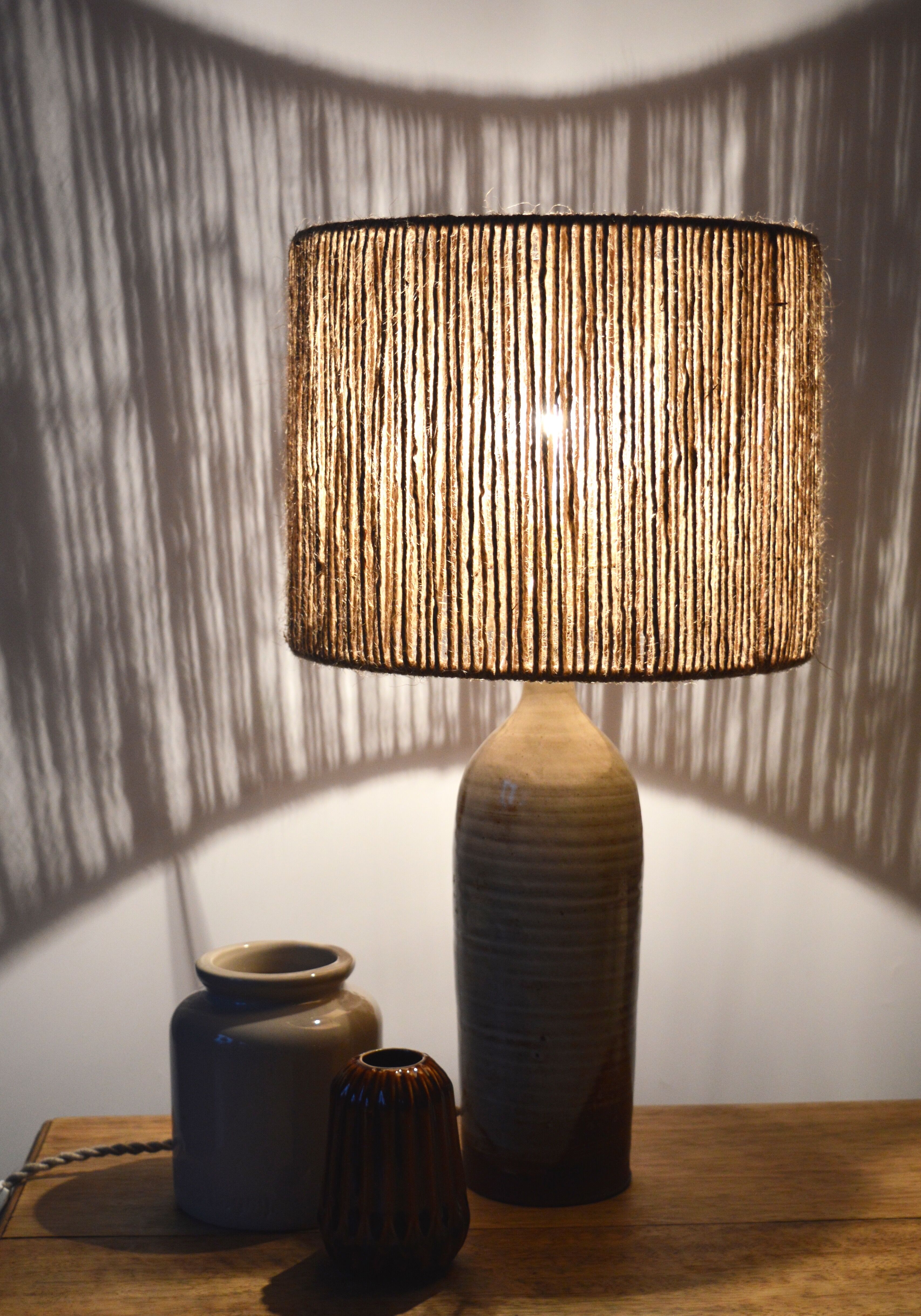 Rope and sandstone lamp