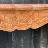 Louis XV style fireplace in red marble from verona