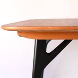 Table extensible vintage en bois foncé et noire