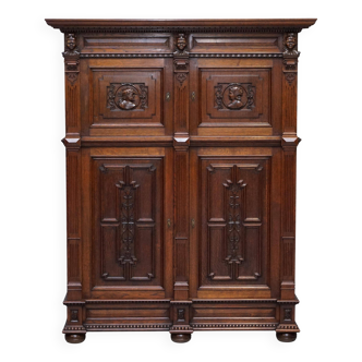 Hand-carved Dutch armoire from the 1940s.