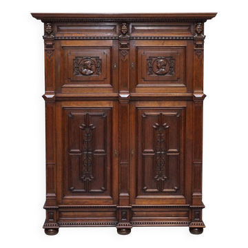 Hand-carved Dutch armoire from the 1940s.