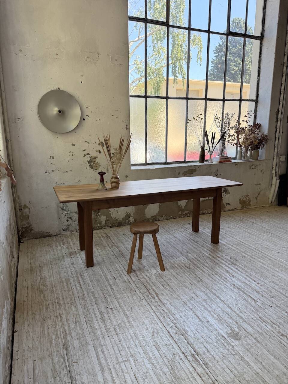 Walnut farmhouse table 2.10m from the 50s