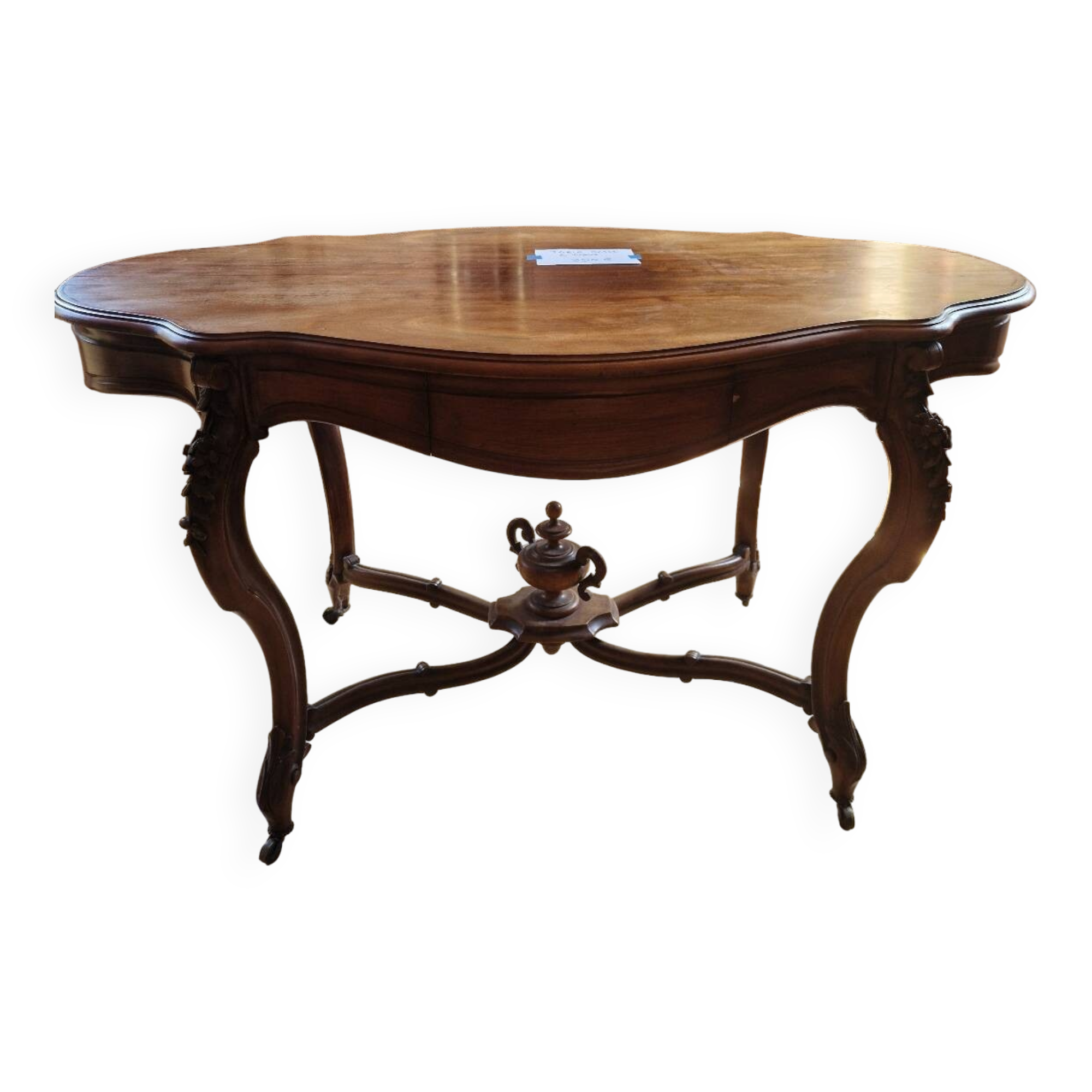 Violin side table in solid mahogany