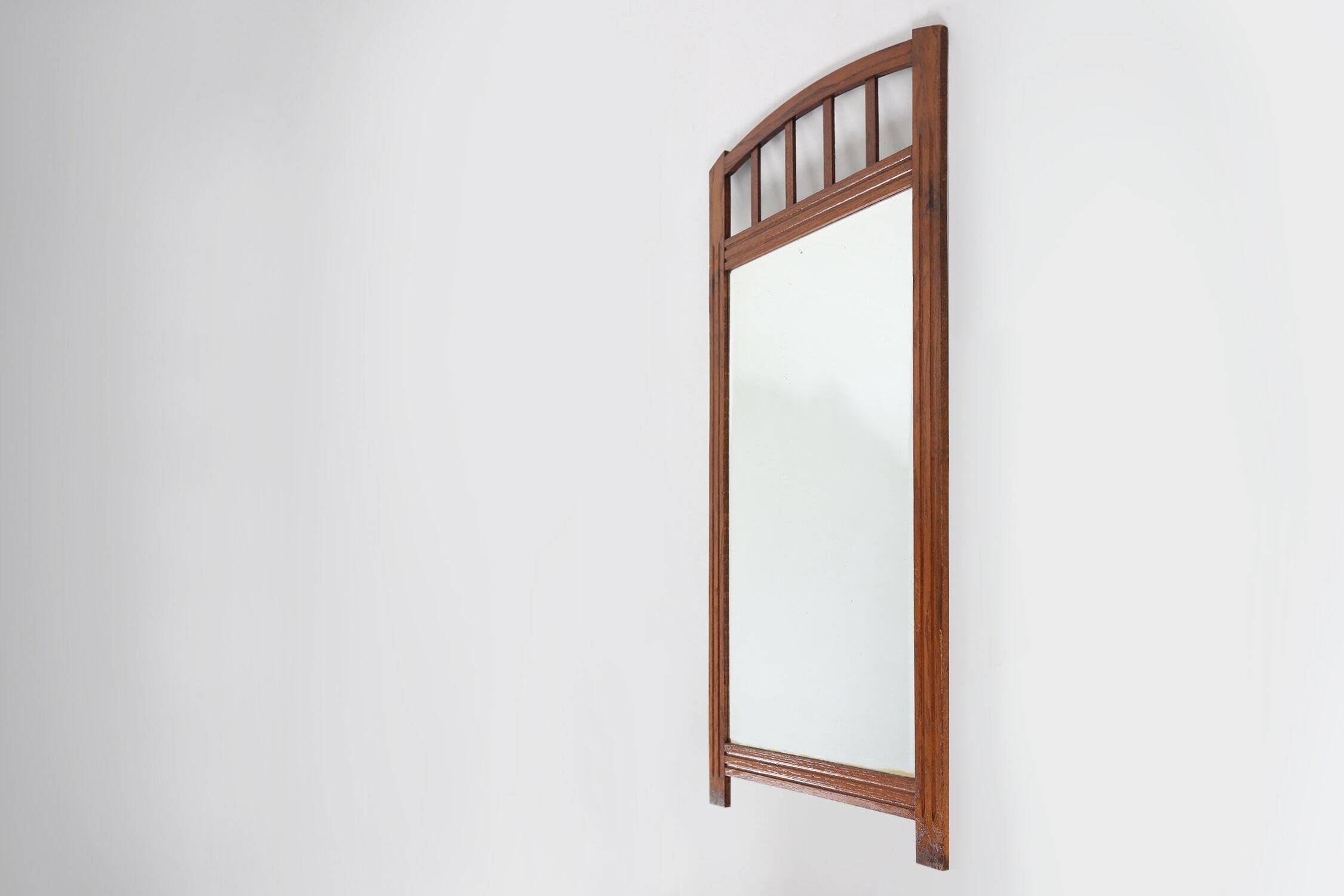 Art Deco Mirror in Wood with Facet Cut Mirror, 1930s