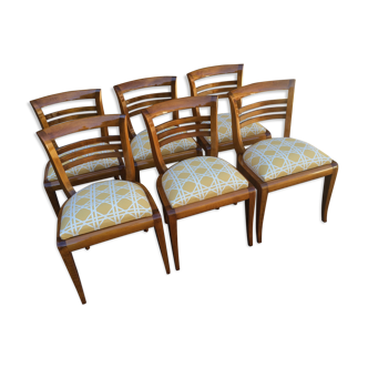 Set of 6 Art Deco chairs cherrywood