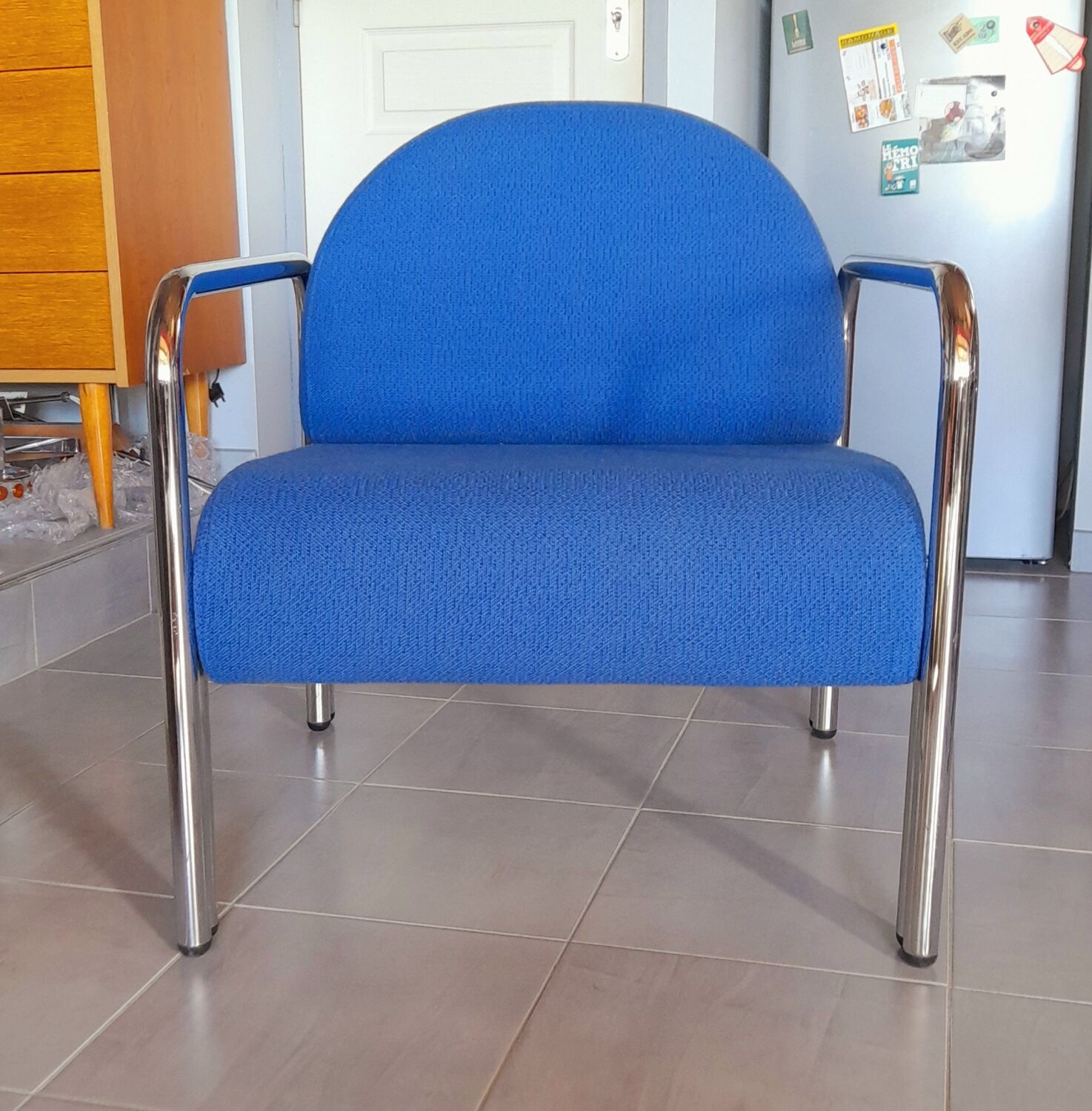 Chrome metal armchair 70s