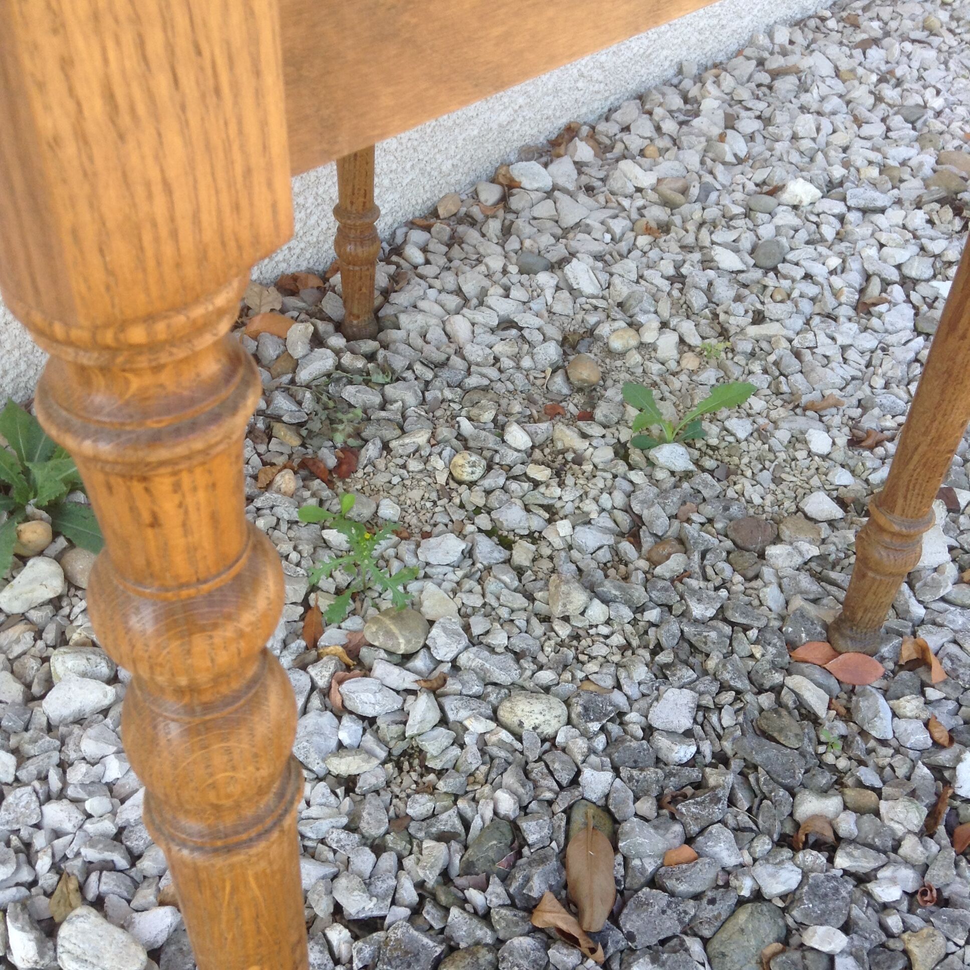 Square solid oak table