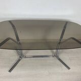 Table verre acier