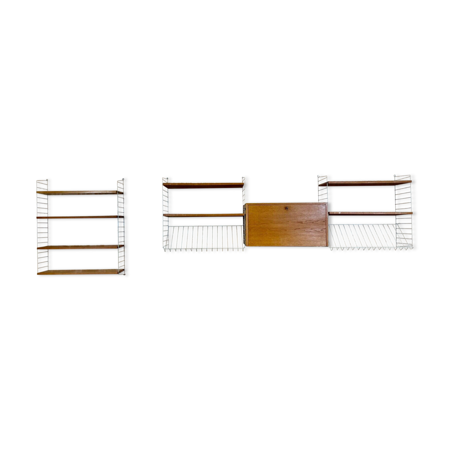 60's 70's oak string shelf module by Kajsa & Nils "Nisse" Strinning Sweden