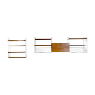 60's 70's oak string shelf module by Kajsa & Nils "Nisse" Strinning Sweden