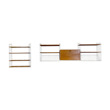 60's 70's oak string shelf module by Kajsa & Nils "Nisse" Strinning Sweden