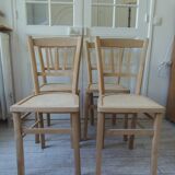 4 vintage bistro chairs in waxed beech.