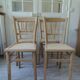 4 chaises bistrot vintages en hêtre finition cirée.