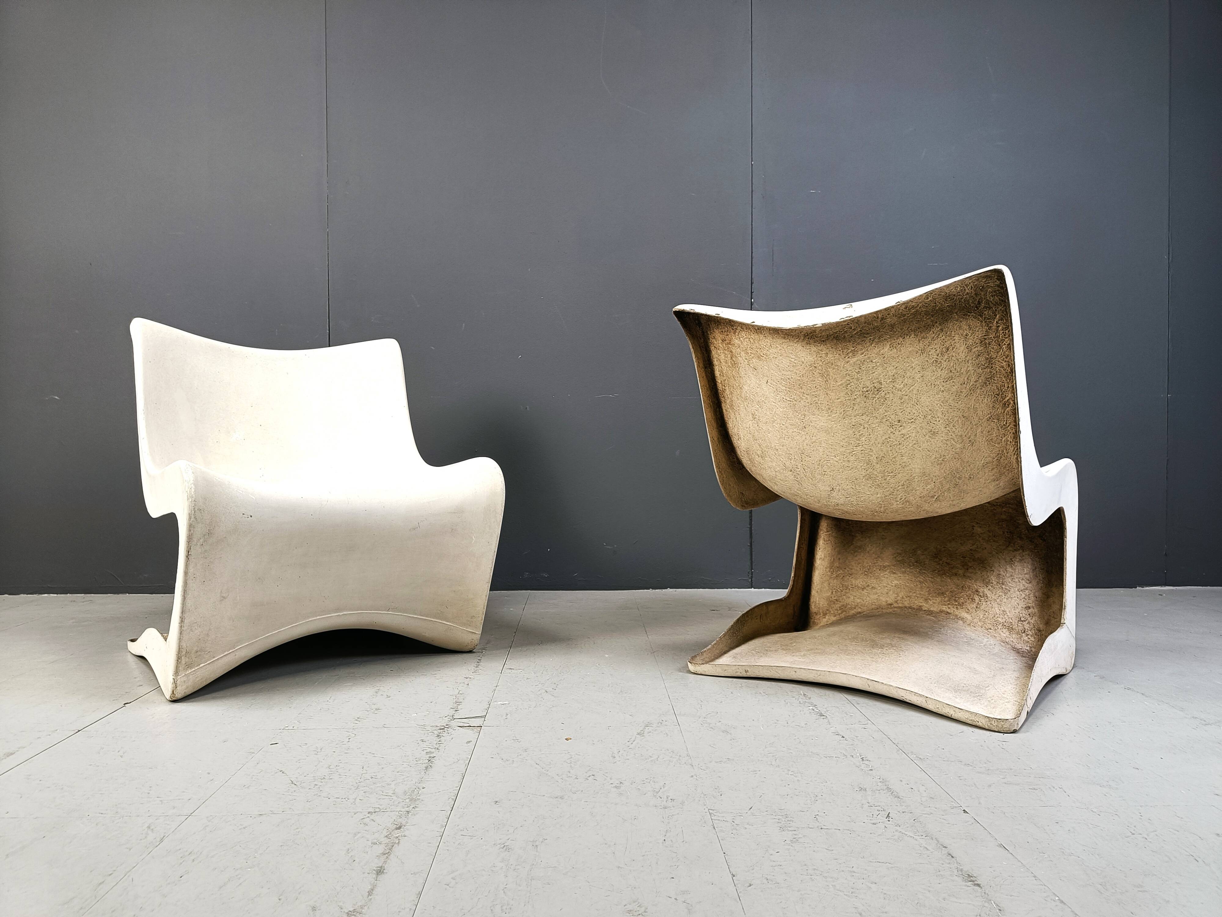 Pair of Silène lounge chairs by M. Borgnat for Clairitex, 1960s