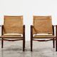 Kaare Klint Pair of Safari Chairs for Rud Rasmussen Denmark 1960s