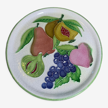 Decorative plate to hang model fruits glazed ceramic fruits signed creasiovi