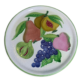 Decorative plate to hang model fruits glazed ceramic fruits signed creasiovi