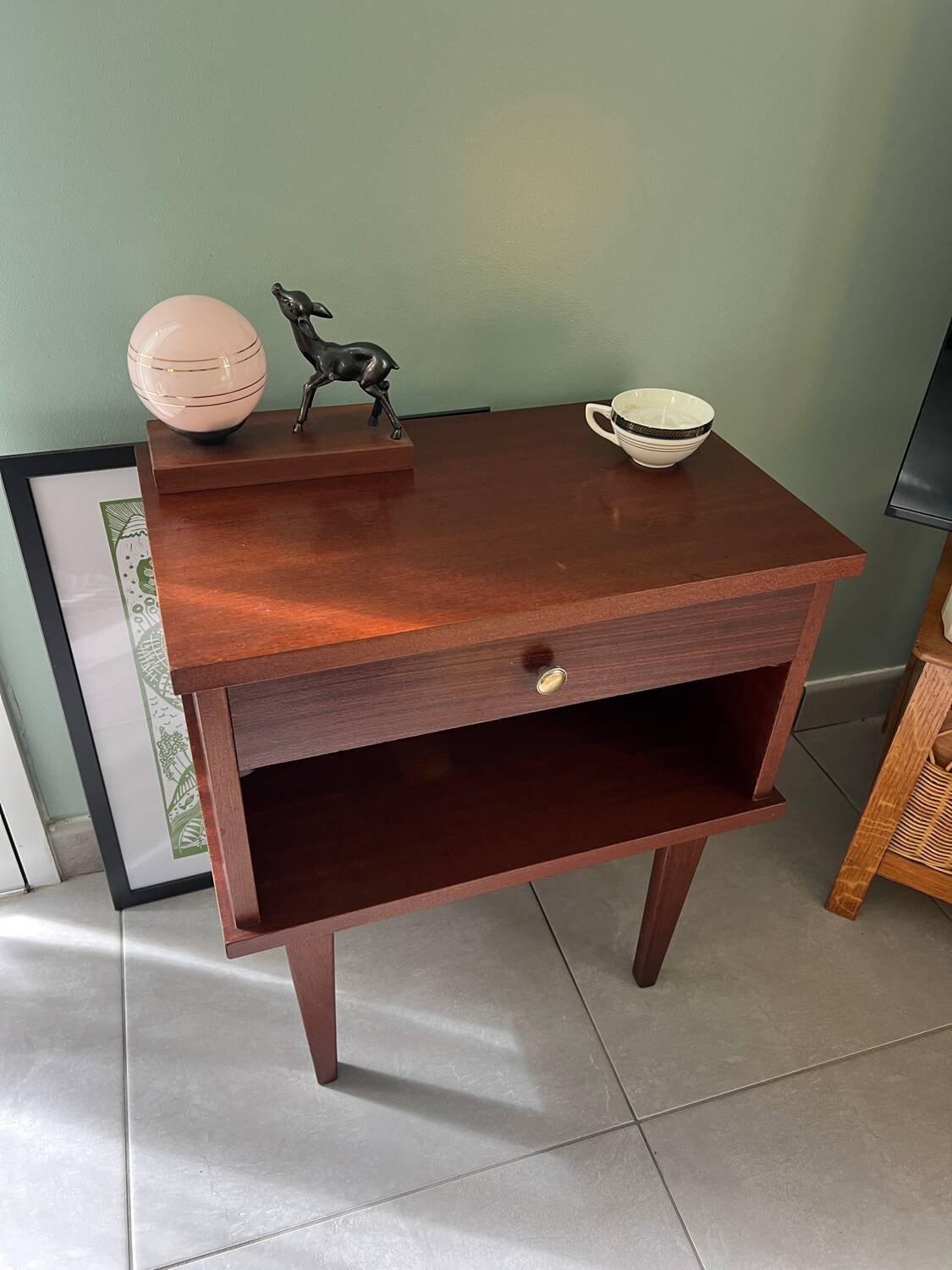 Vintage wooden bedside table