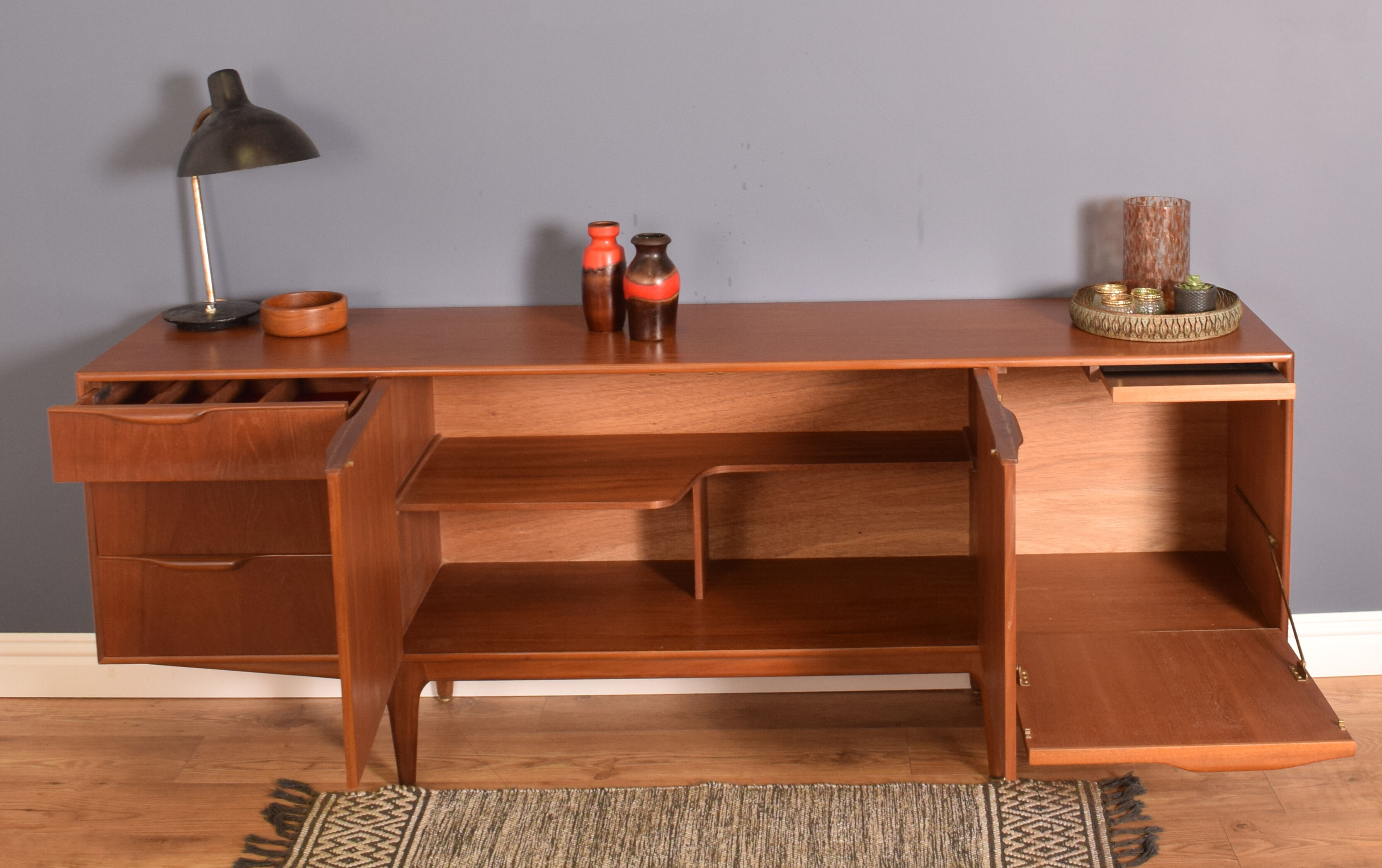 Restored teak 1960s retro mcintosh dunvegan long sideboard