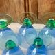 5 verres soufflés verts et bleus Ålhens vintage