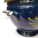 Soupière poterie Alsacienne ancienne bleu nuit