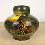 Vase boule céramique décors sapins