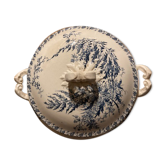 Soupière Terre de Fer marine et blanche.