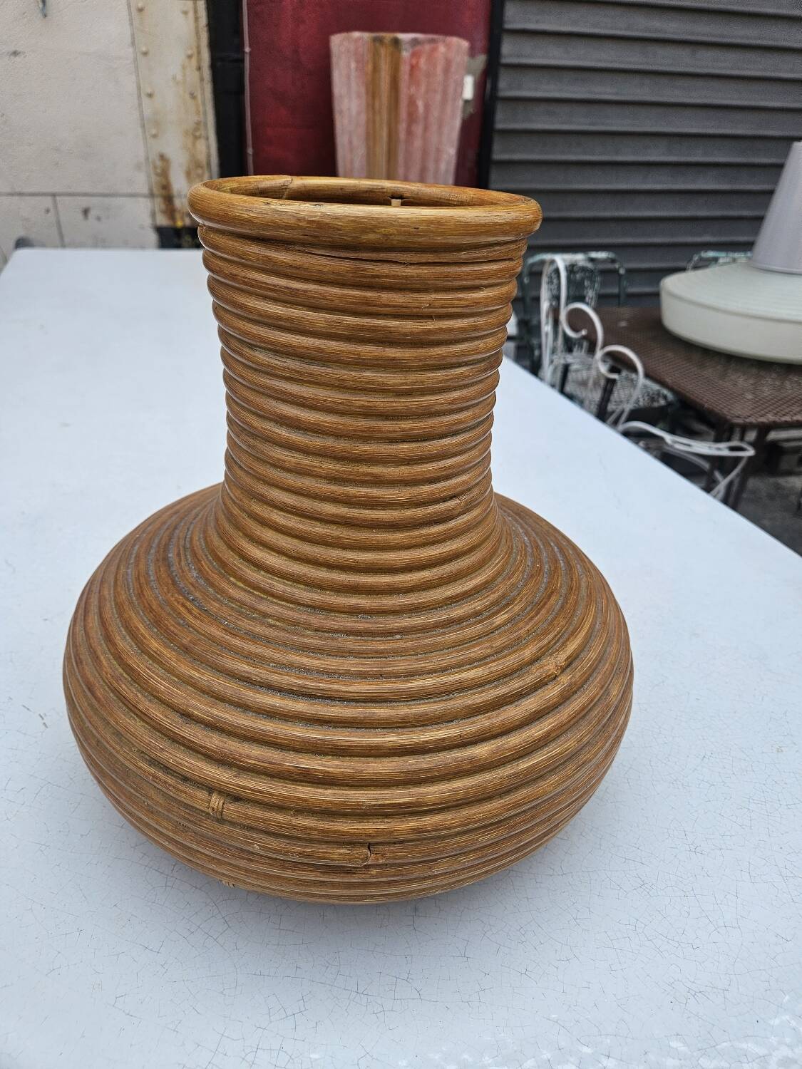 Rattan vase from the 60s