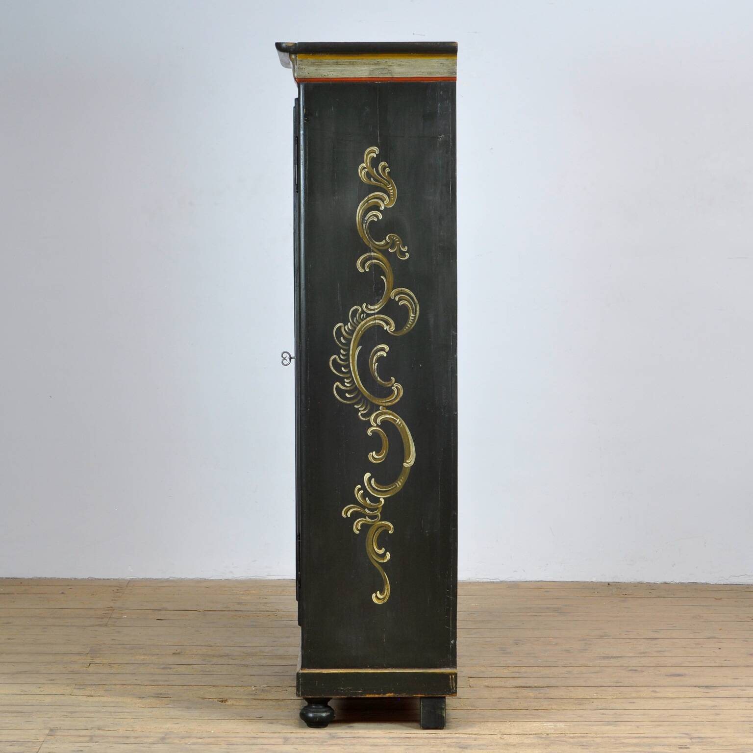 Antique German Hand Painted Cabinet, Circa 1850