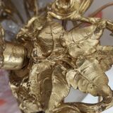 Art Deco suspension in glass paste and twisted brass chain signed Degué