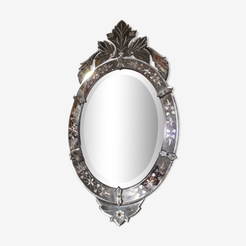 Miroir venitien ovale 43x85cm