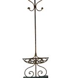 Porte-manteau et porte-parapluie Art Déco en fer doré, années 1930