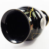 Art Nouveau vase in gold and silver enamelled glass hand painted