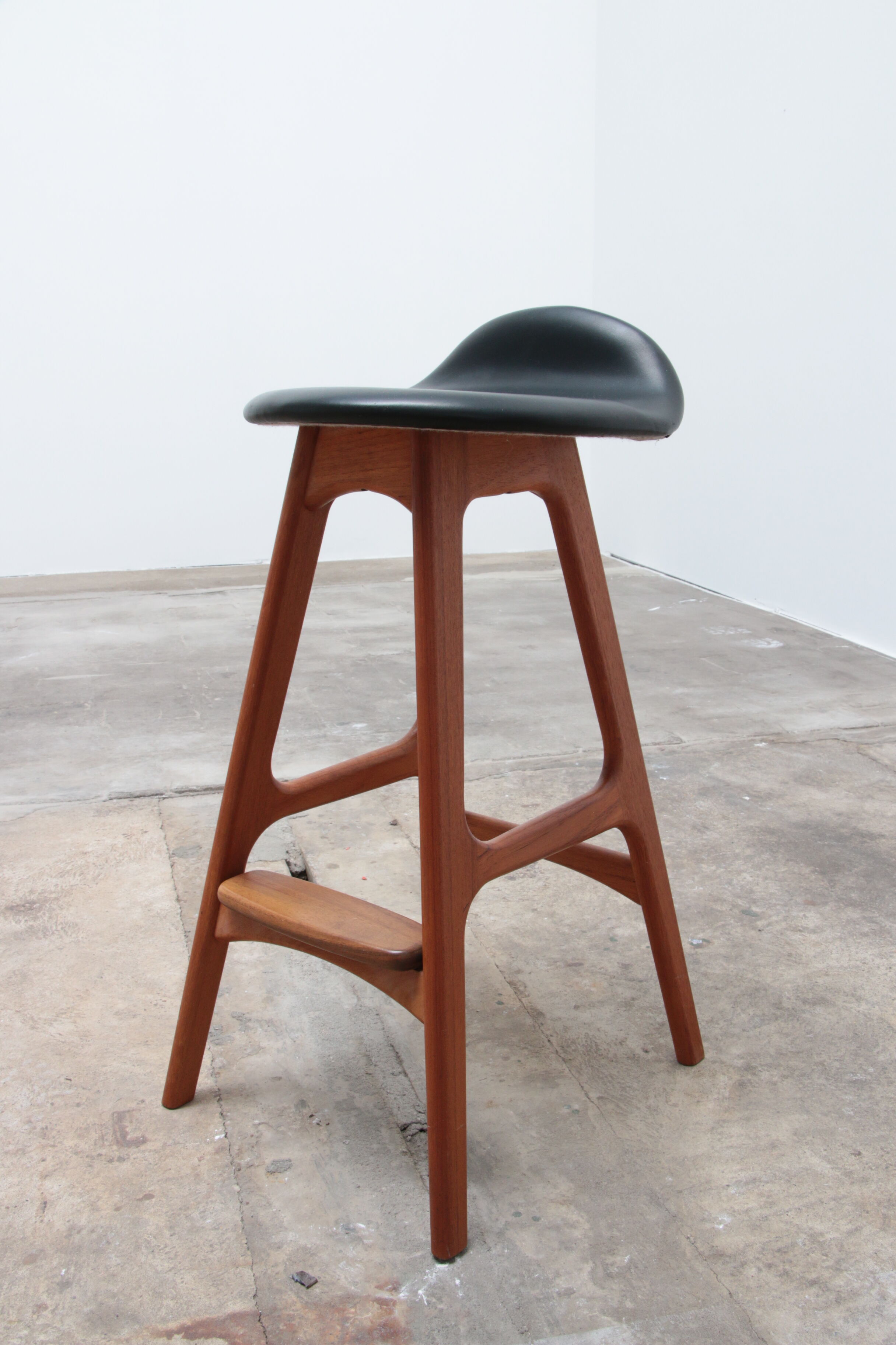 Set of two Erik Buch Teak wood bar stools 1960 Denmark