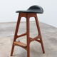 Set of two Erik Buch Teak wood bar stools 1960 Denmark