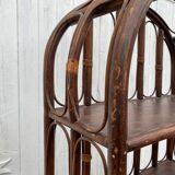 Vintage rattan bookcase shelf from the 70s