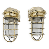 Nautical Ship Marine Solid Brass Passageway Bulkhead Light With Junction Box With Wire