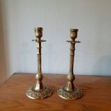 Pair of bronze candlesticks
