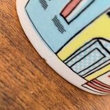 German ceramic box or mid-century biscuit jar with a teak lid by SMF Schramberg Keramik, 1960s